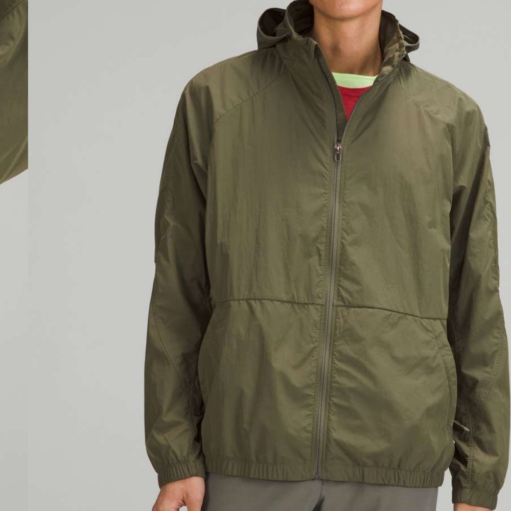 Lululemon Mens Evergreen Water Repellent Packable Rain Jacket M Windbreaker